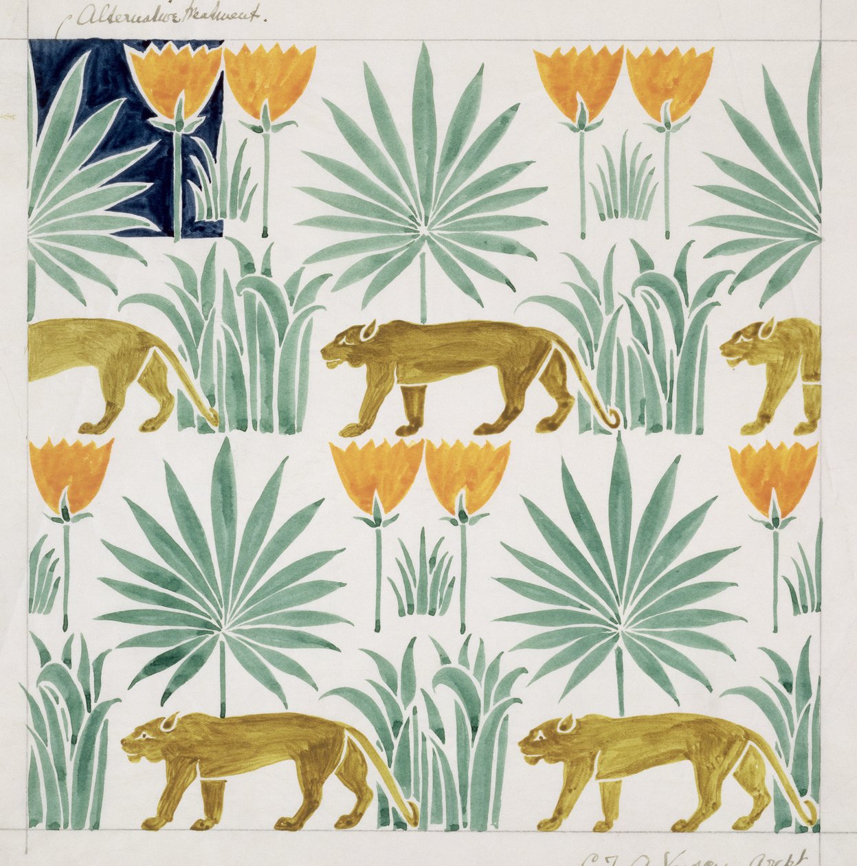 „Tigris” terv, 1918. május alkotó: Charles Francis Annesley Voysey