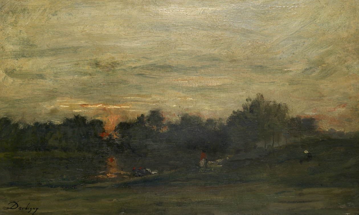 Táj: naplemente alkotó: Charles Francois Daubigny