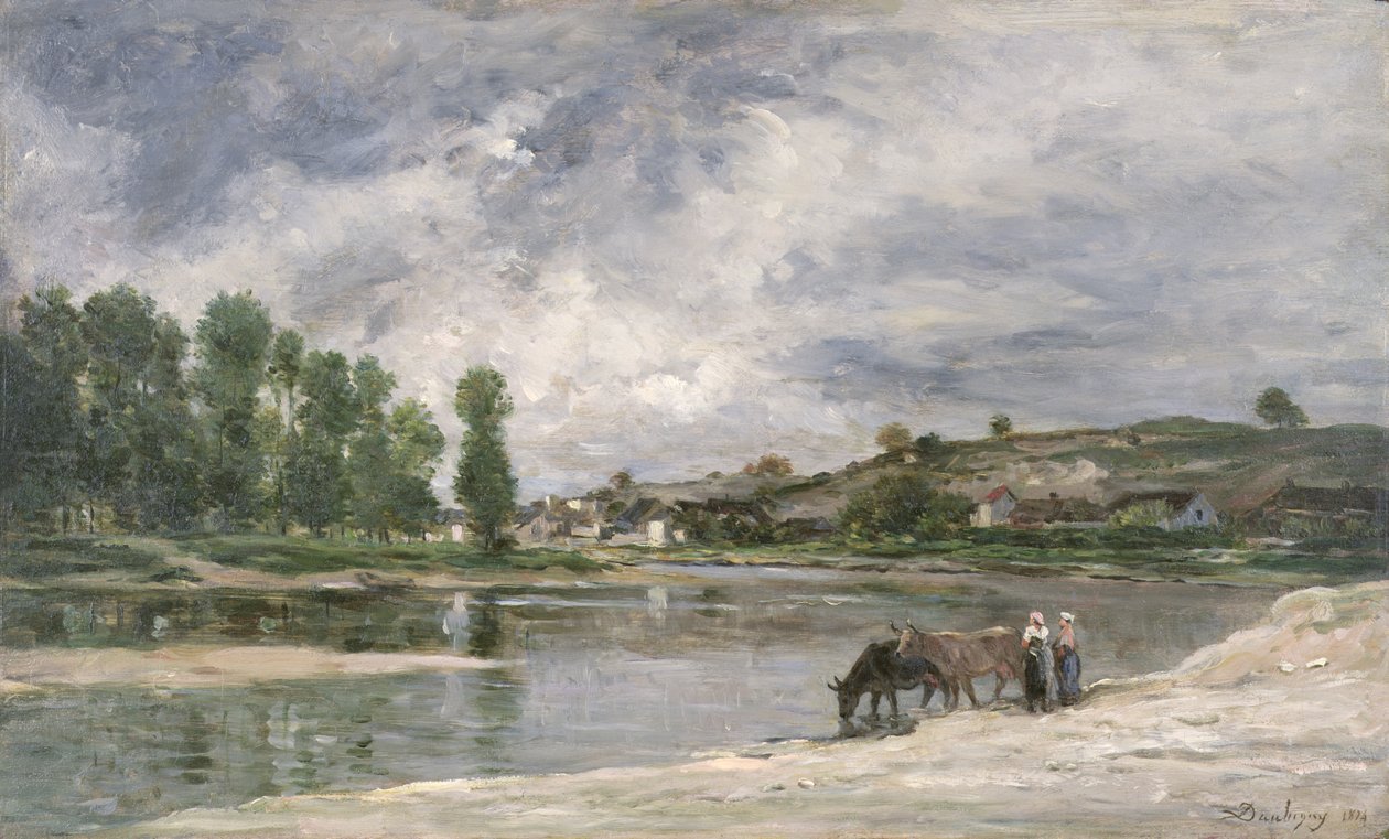 A Loire-parton, 1874 (olaj, fa) alkotó: Charles Francois Daubigny