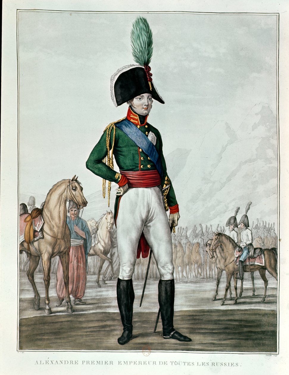 I. Pavlovics Sándor (1777-1825) portréja hadseregével alkotó: Charles Francois Gabriel Levachez
