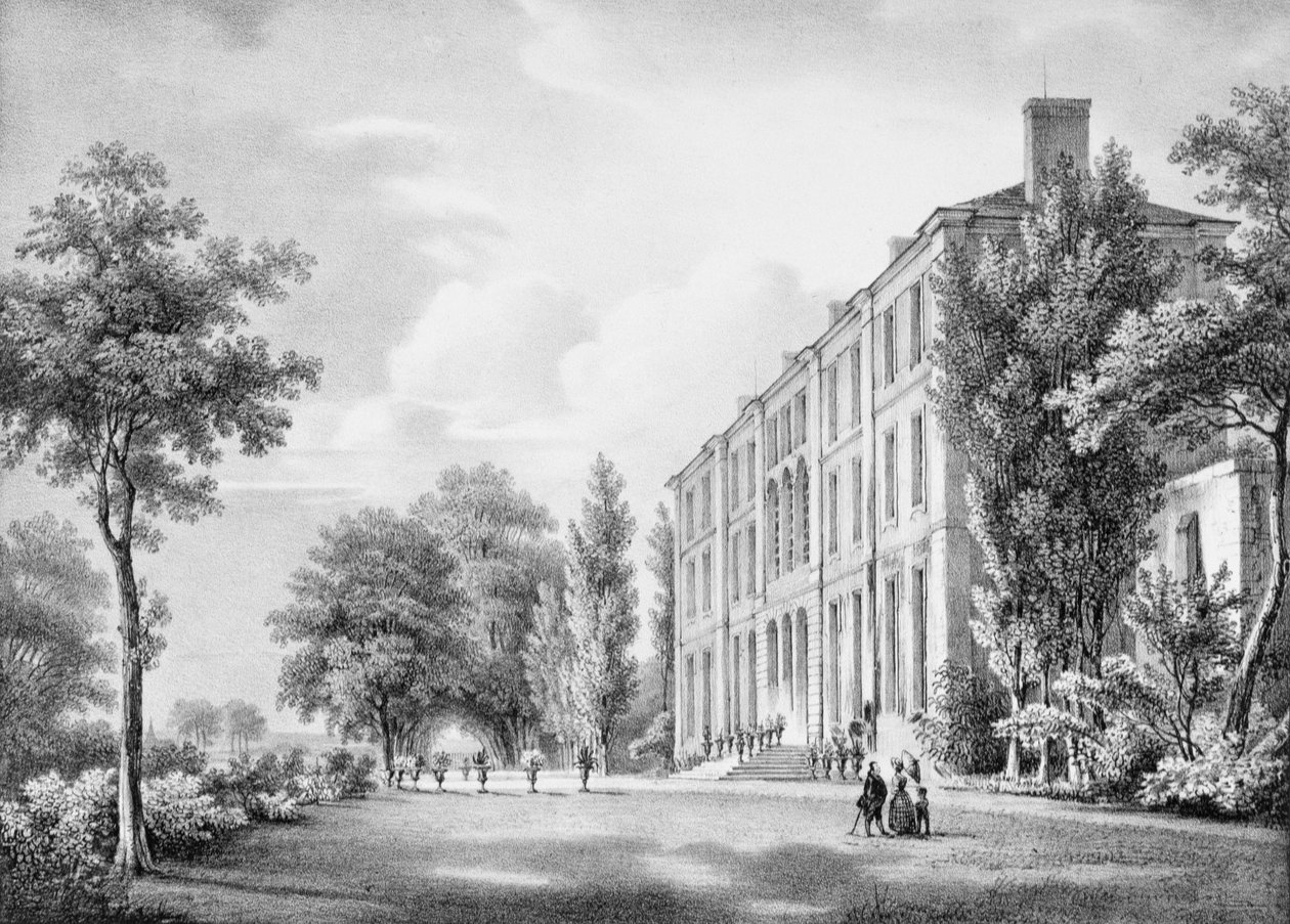 A Chateau de Frechines, metszett C. Motte, 1830-40 alkotó: Charles Francois Joseph Pensee