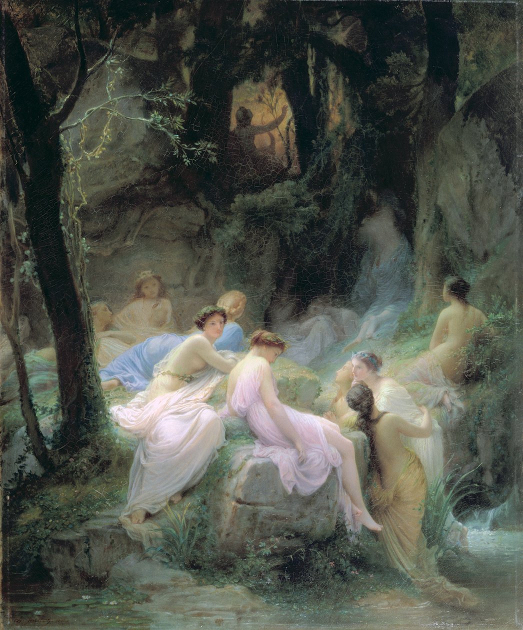 Orfeusz énekét hallgató nimfák, 1853 alkotó: Charles François Jalabert