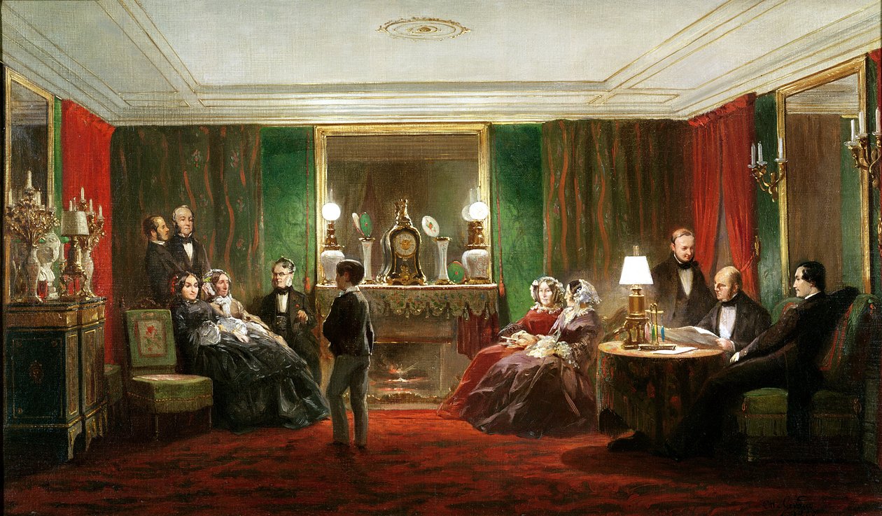 A Rue de Gramont-i szalon belseje, 1858 alkotó: Charles Giraud