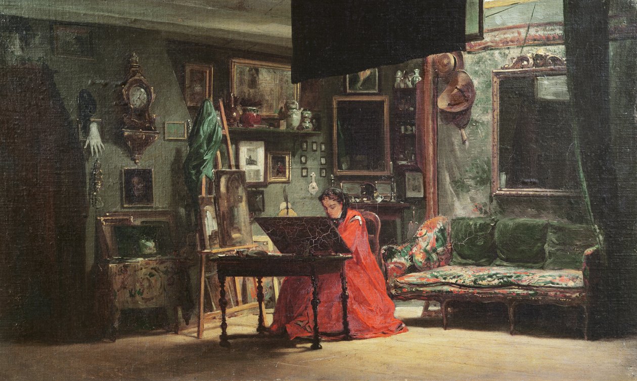 Mathilde Bonaparte hercegnő (1820-1904) a stúdiójában alkotó: Charles Giraud