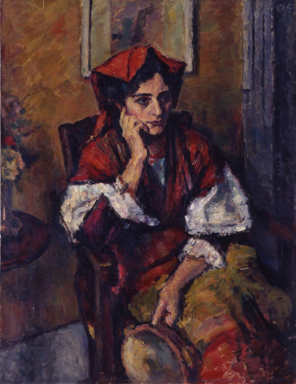 Olasz nő tamburával alkotó: Charles Guerin