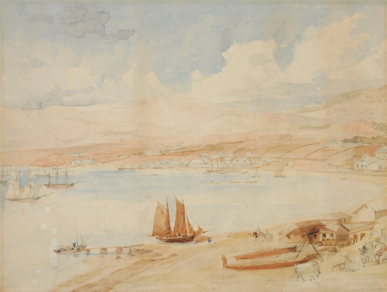 Wellington kikötő, Új-Zéland alkotó: Charles Heaphy