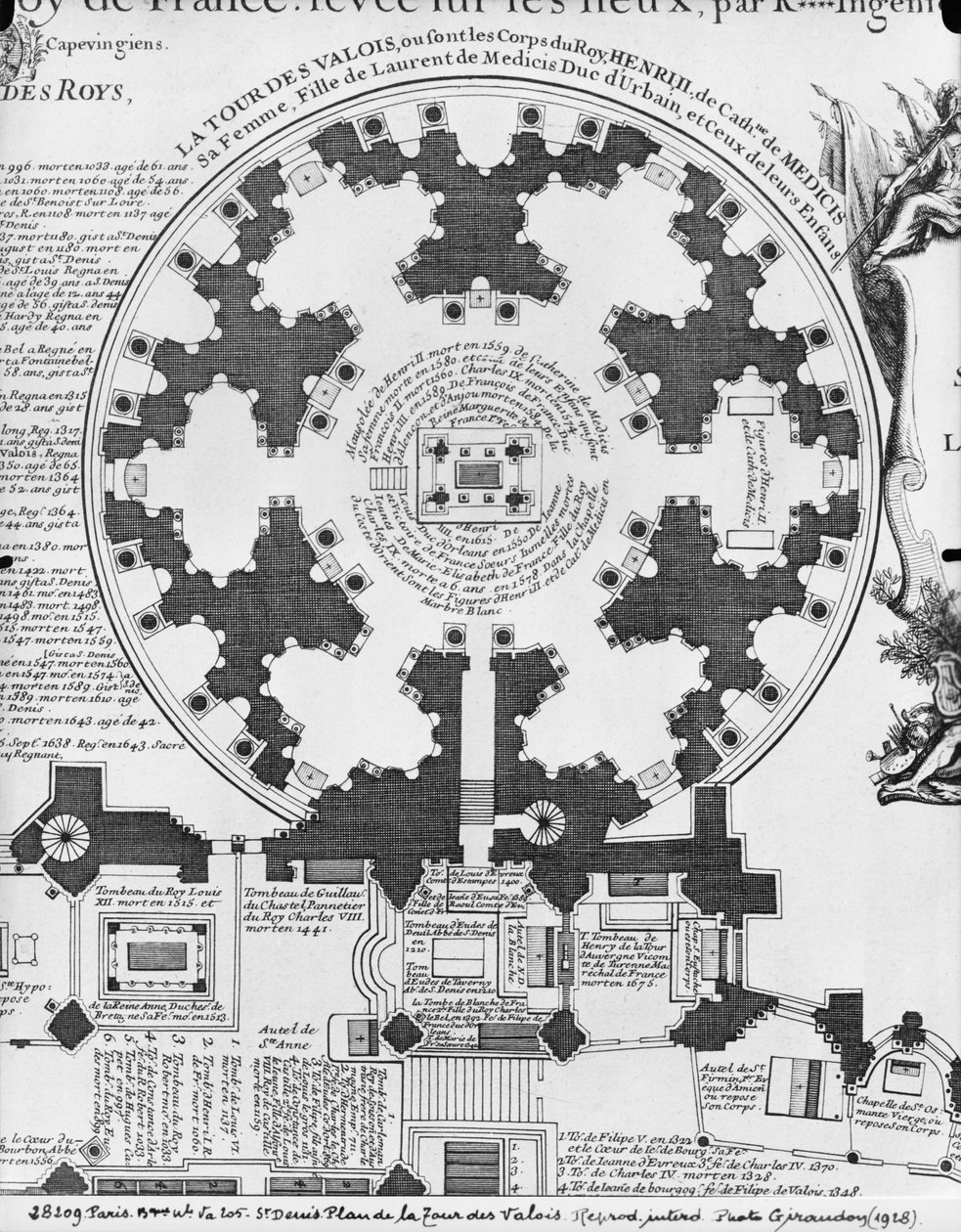 Saint-Denis-bazilika, a Valois-torony terve, 1705 (lásd még: 242815) alkotó: Charles Inselin