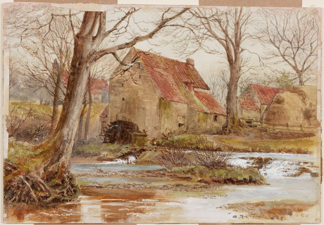 Morwick Mill, a Coquet folyón (testszín, papír) alkotó: Charles James Spence