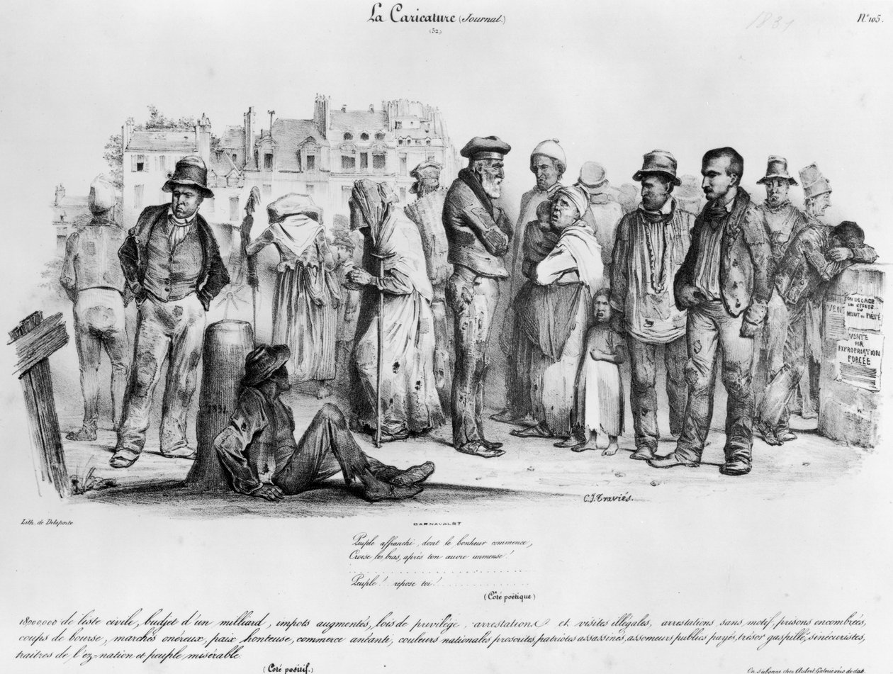 The Emancipated People, a „La Caricature”-ből, Delaporte metszete, 1831 alkotó: Charles Joseph Travies de Villiers