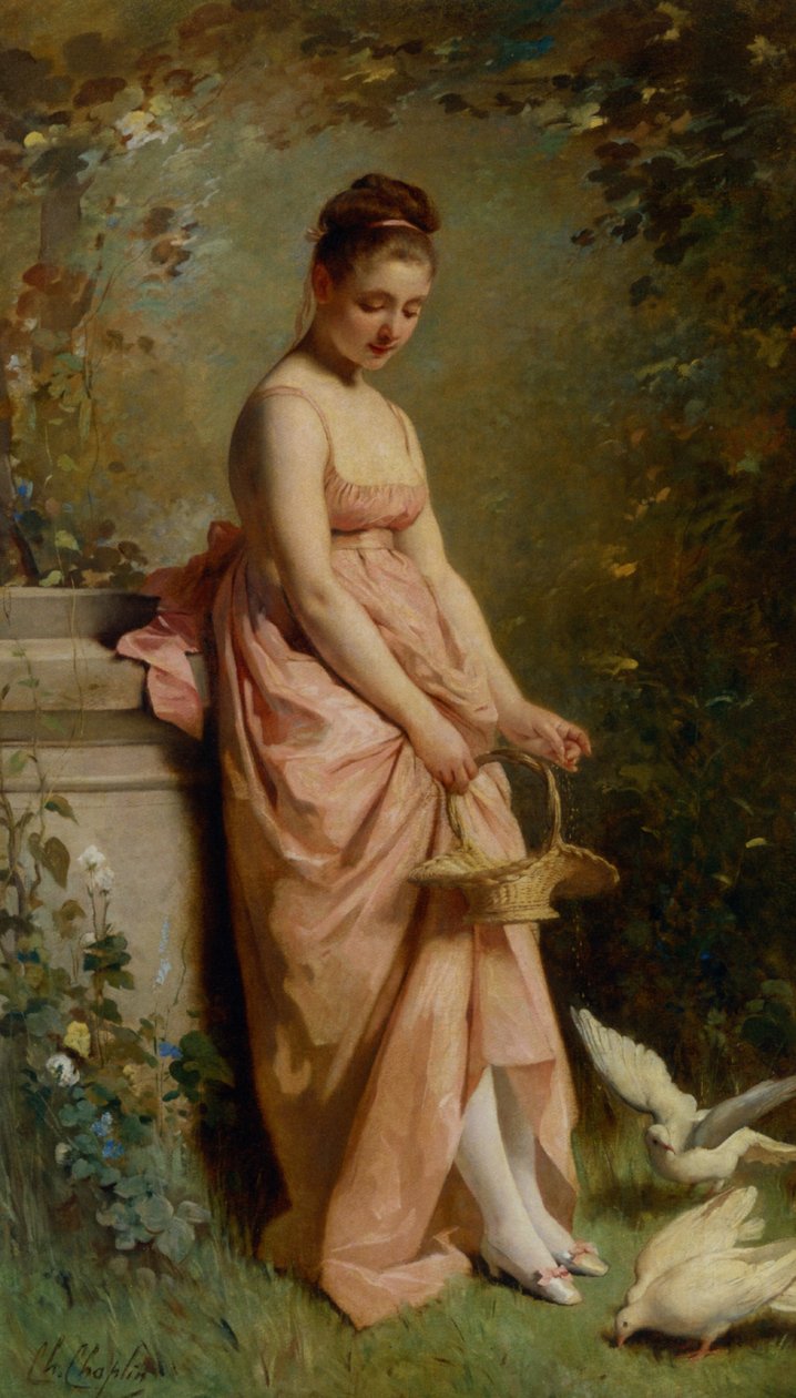 Galambok etetése alkotó: Charles Joshua Chaplin
