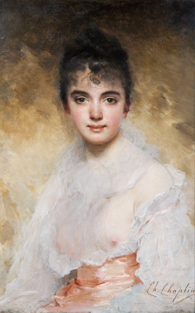 Egy fiatal nő portréja alkotó: Charles Joshua Chaplin