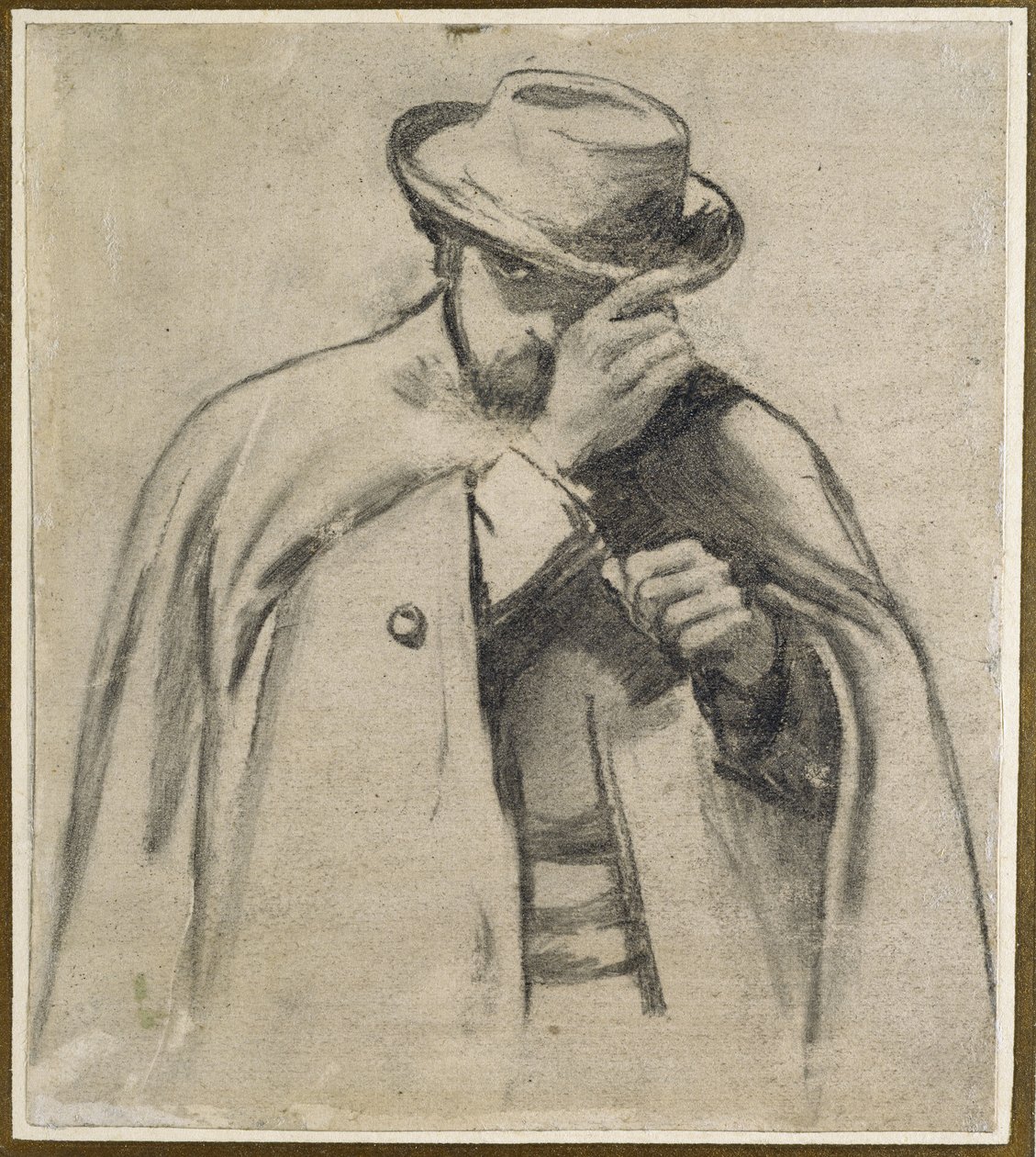 Dante Gabriel Rossetti (szén, szürke papír) alkotó: Charles Keene