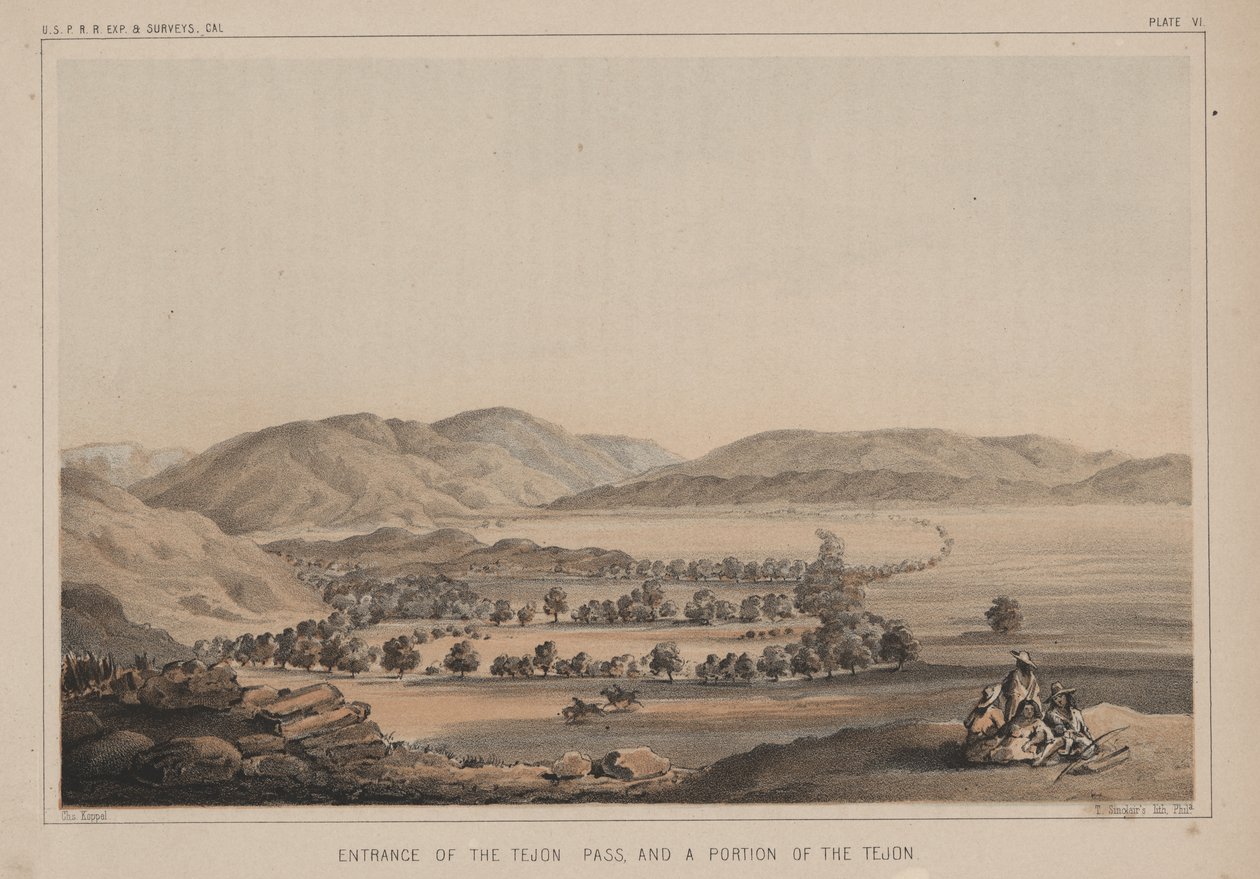 A Tejon-hágó bejárata és a Tejon egy része, 1856 alkotó: Charles Koppel