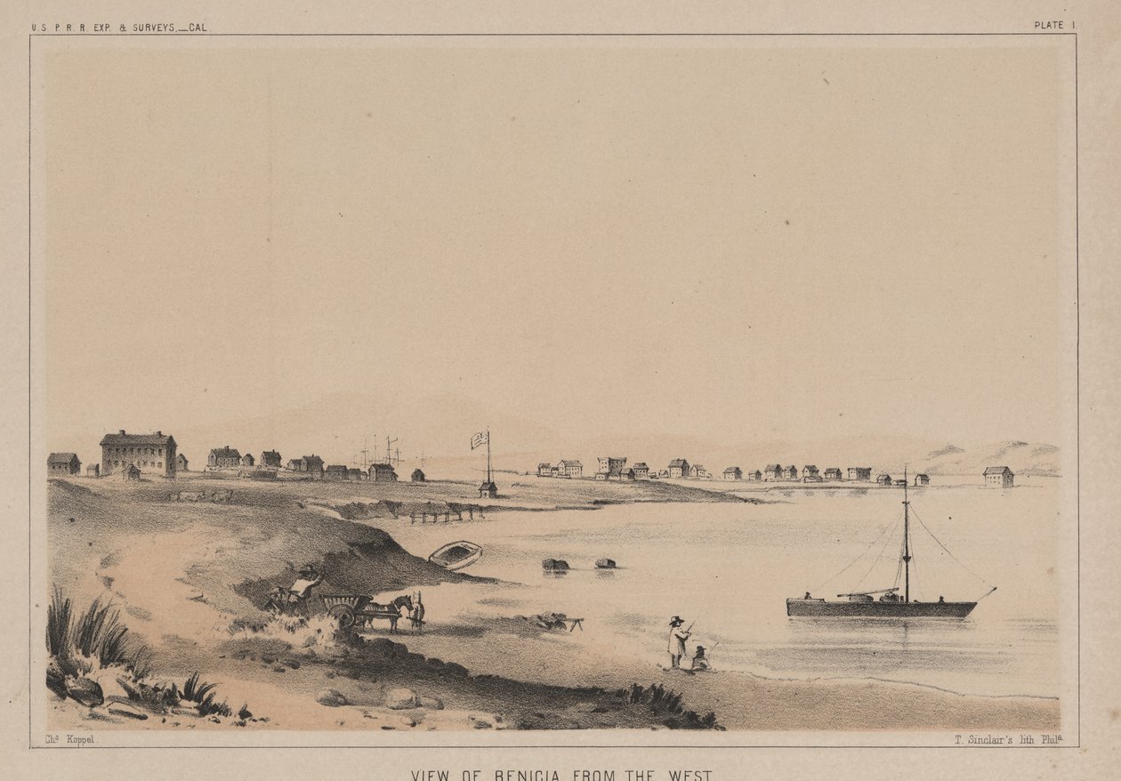 Benícia kilátása nyugatról, 1856 alkotó: Charles Koppel