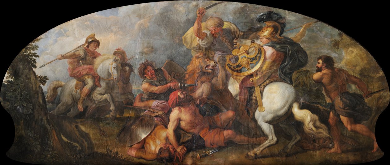 Nagy Sándor oroszlánokra vadászik alkotó: Charles de la Fosse