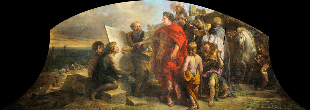 Augustus megépíti Misene kikötőjét alkotó: Charles de la Fosse