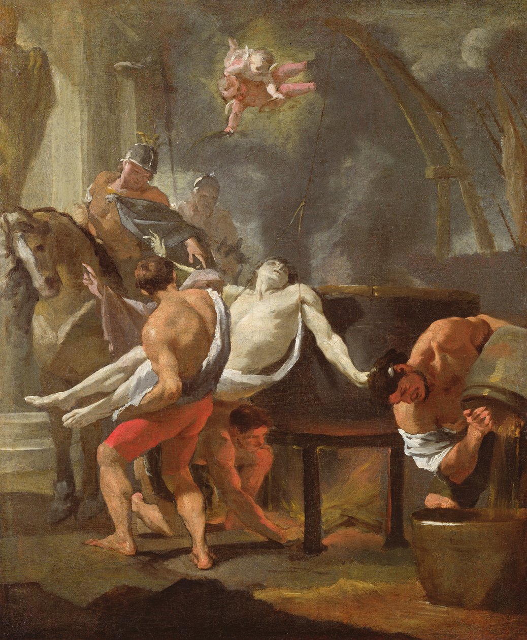 Vázlat a Szent János evangélista vértanúságáról, 1641, alkotó: Charles Le Brun