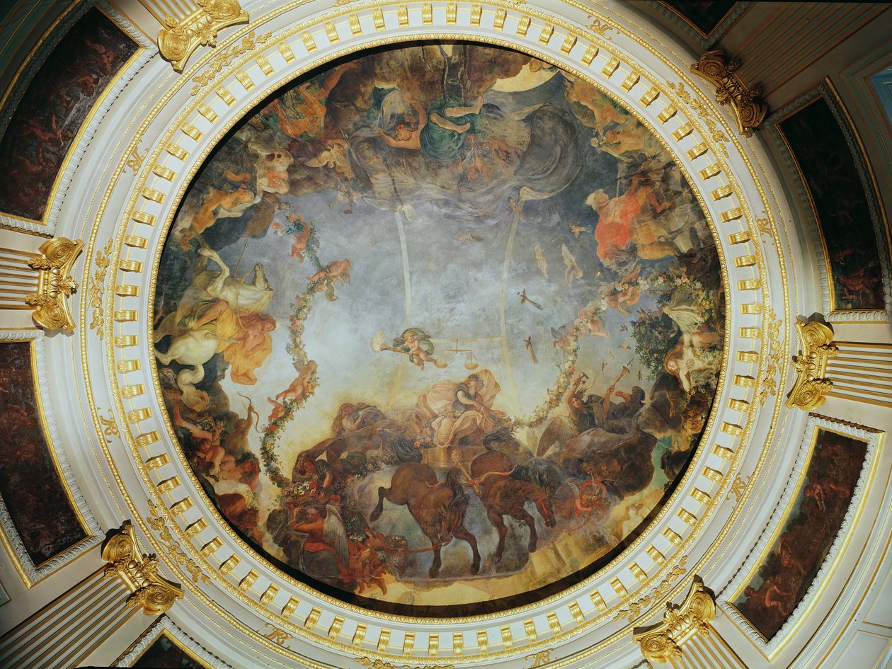Aurora istennőt ábrázoló mennyezet (olaj, hátoldalas vászon) alkotó: Charles Le Brun