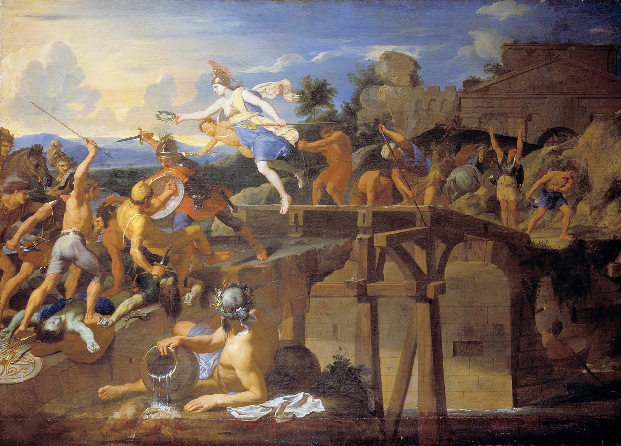 Horatius Cocles védi a hidat alkotó: Charles Le Brun