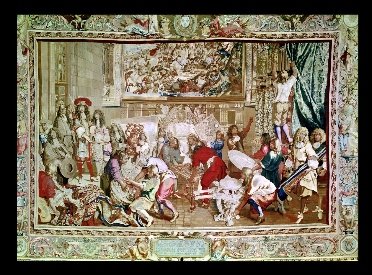 XIV. Lajos (1638-1715) látogatás a Gobelins gyárban, 1667. október 15. (szőttes) alkotó: Charles Le Brun