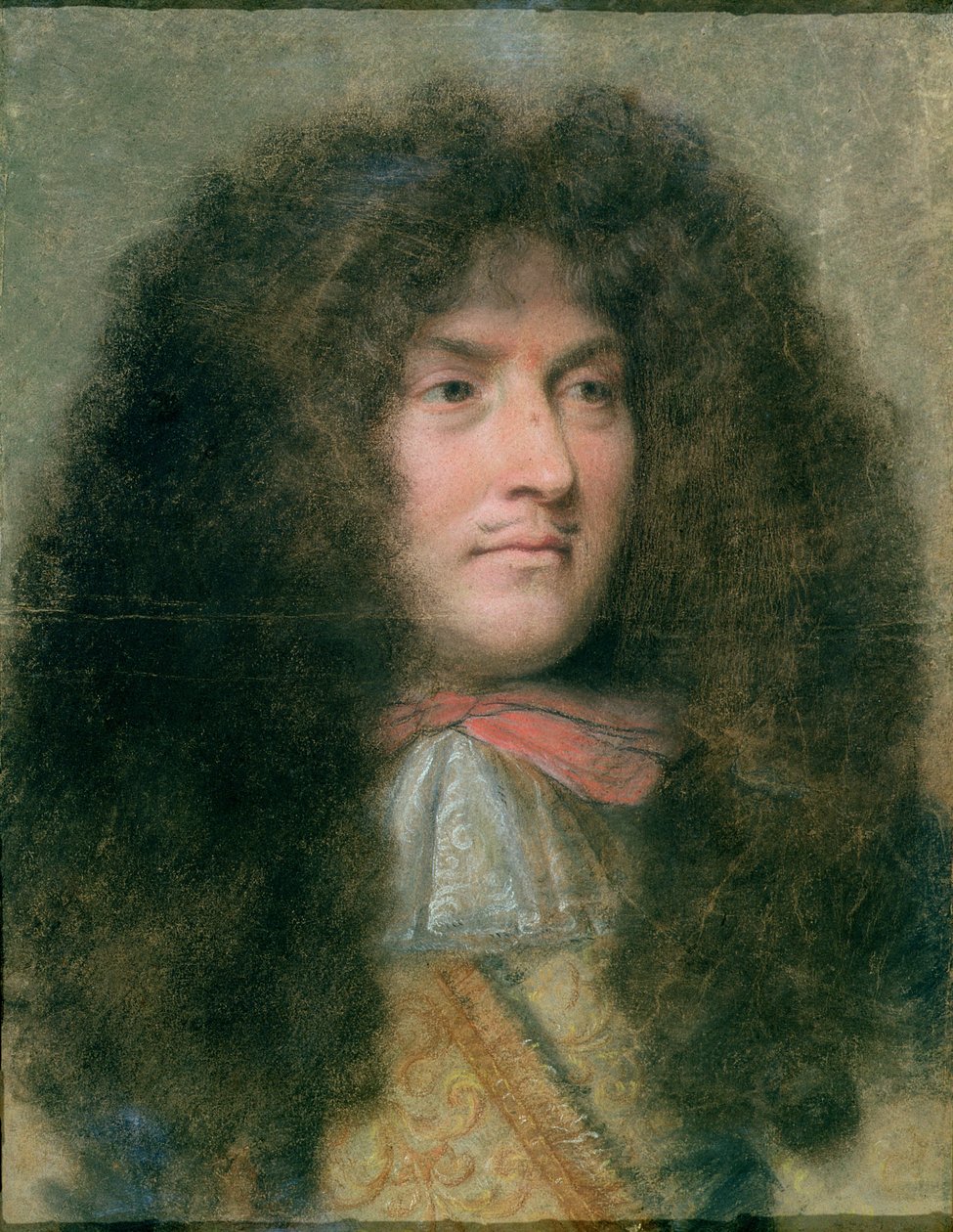 XIV. Lajos (1638-1715) francia király portréja (papír pasztell) alkotó: Charles Le Brun