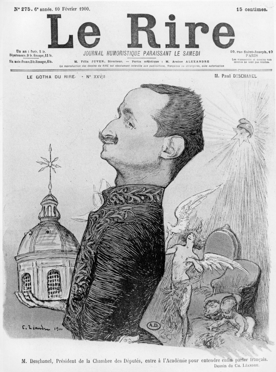 Paul Deschanel karikatúrája a „Le Rire”-ből, 1900. február 10 alkotó: Charles Leandre