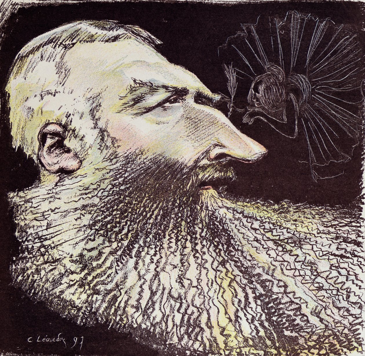 "Cleopold II, Roi des Belges", II. Leopold (1835-1909) és Cleo de Merode (1873-1966) karikatúrája, 1897. alkotó: Charles Leandre