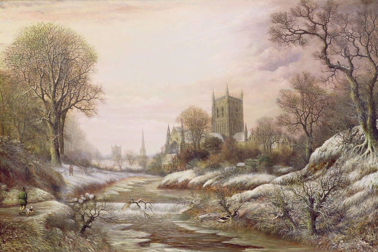 Worcester délnyugatról a hóesésben, 1875 körül alkotó: Charles Leaver