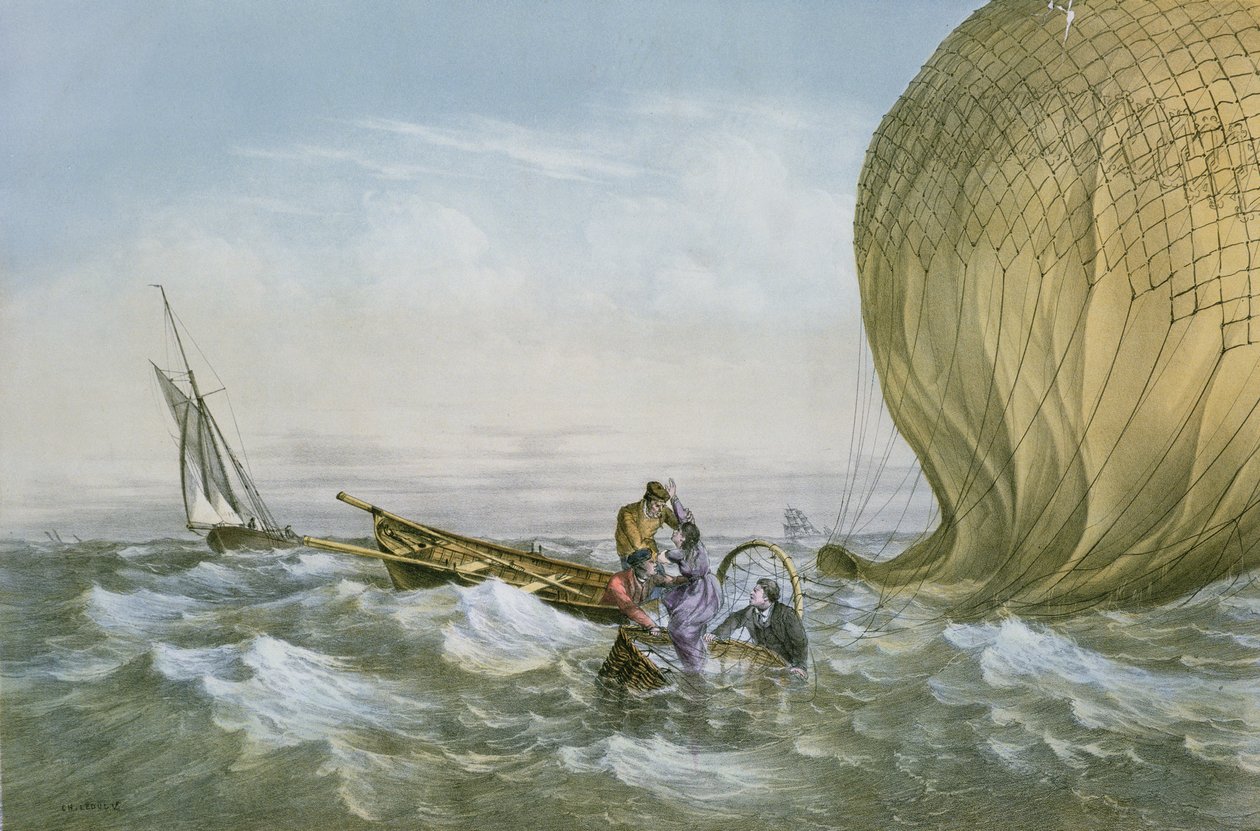 A hőlégballon megmentése, 1874 alkotó: Charles Leduc