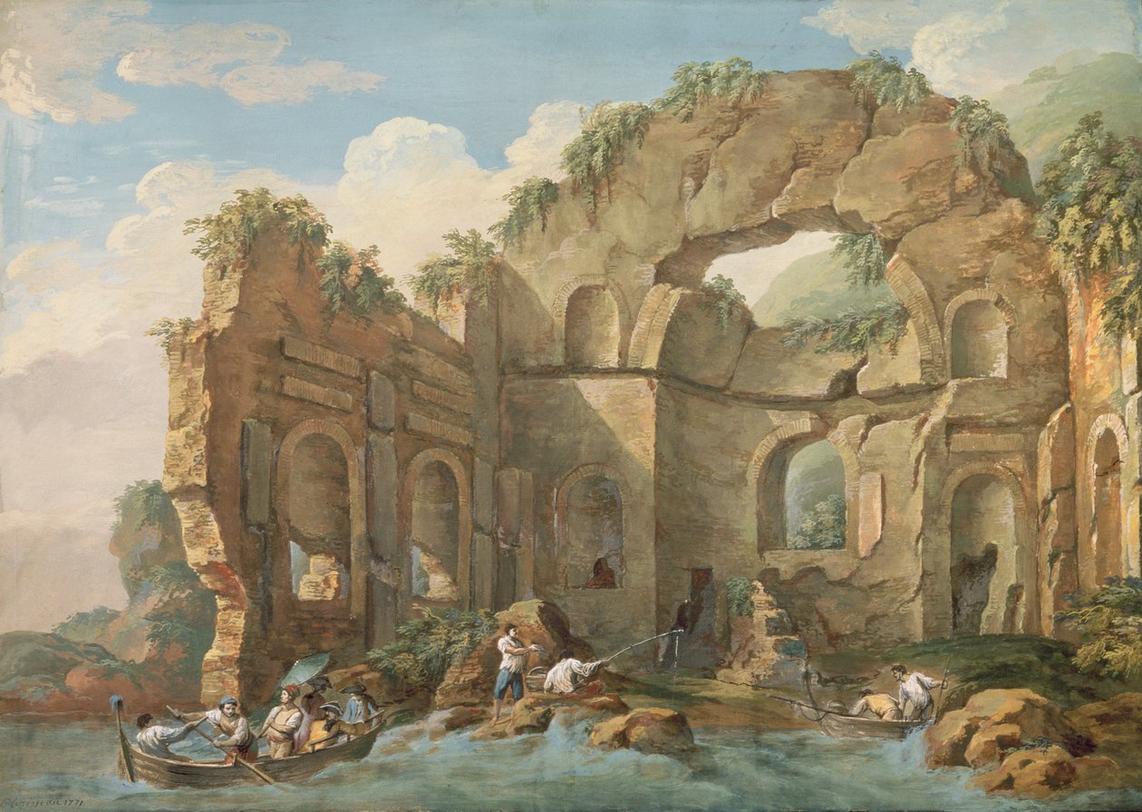 Építészeti romok, 1771 (guache) alkotó: Charles Louis Clerisseau