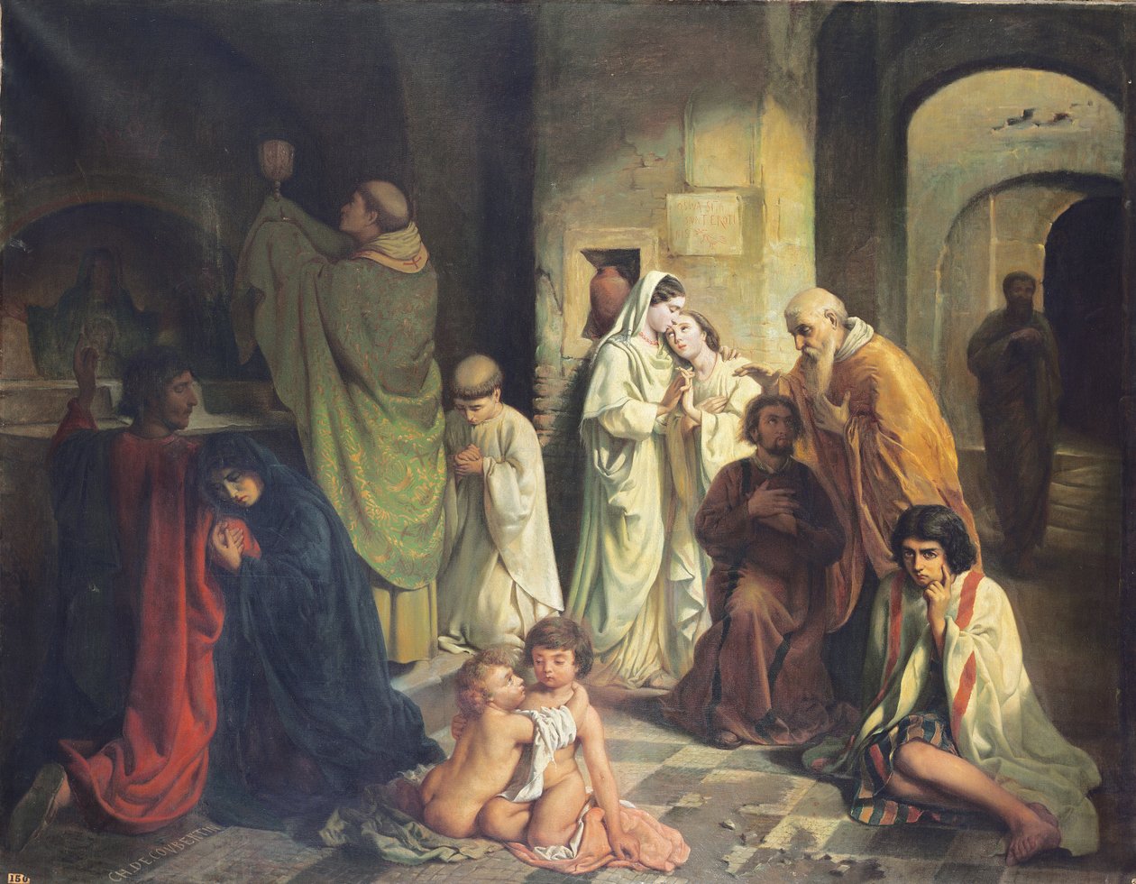 A béke csókja a katakombákban alkotó: Charles Louis Fredy de Coubertin
