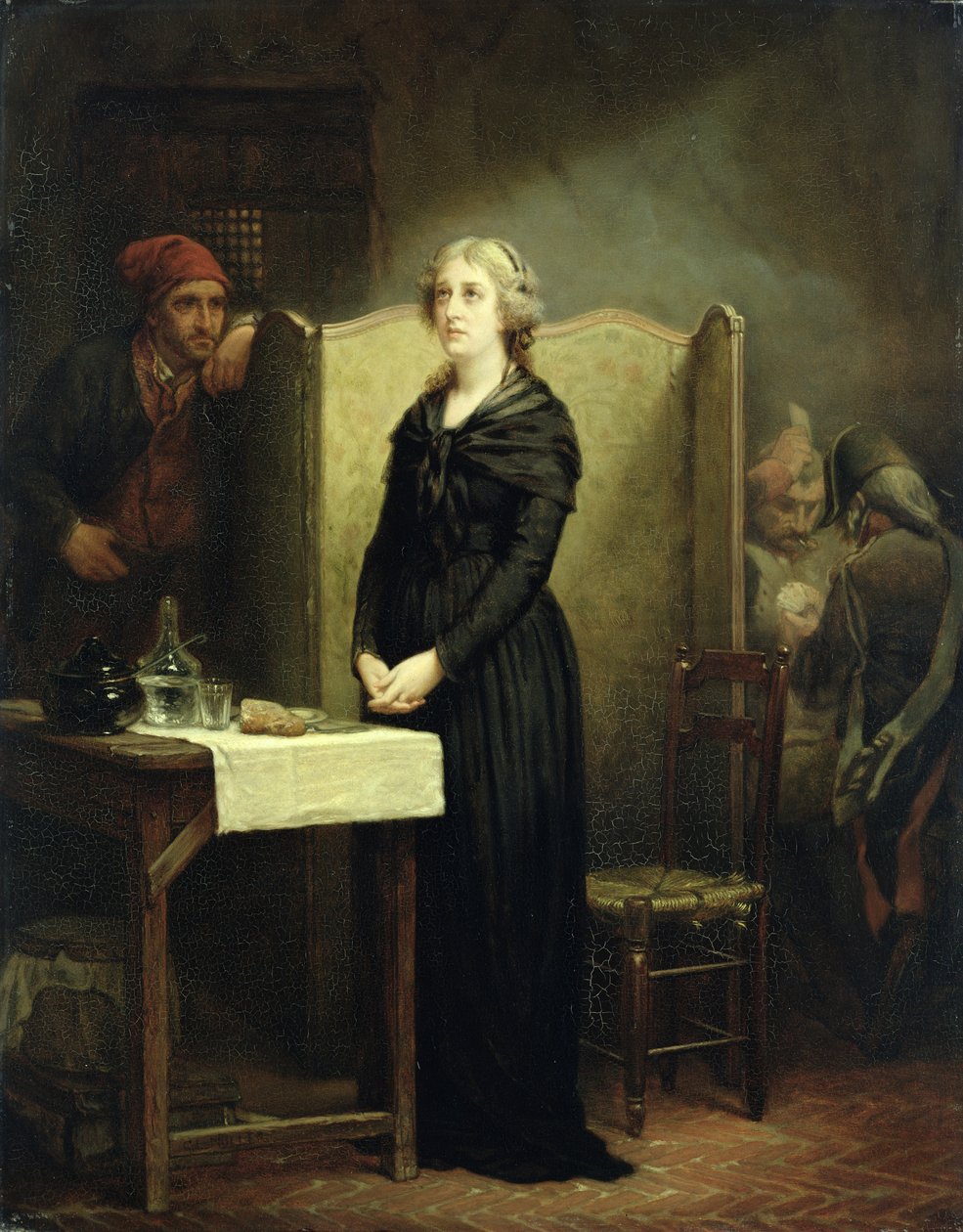 Marie Antoinette királynő a Conciergerie-ben: Az imaasztal, 1856-57 alkotó: Charles Louis Lucien Muller