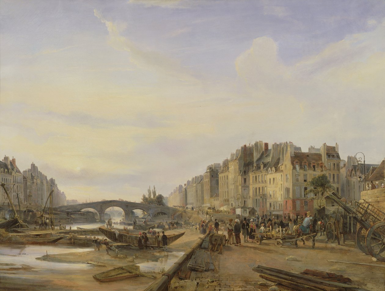 Pont Marie és a Quai Saint-Paul alkotó: Charles Louis Mozin