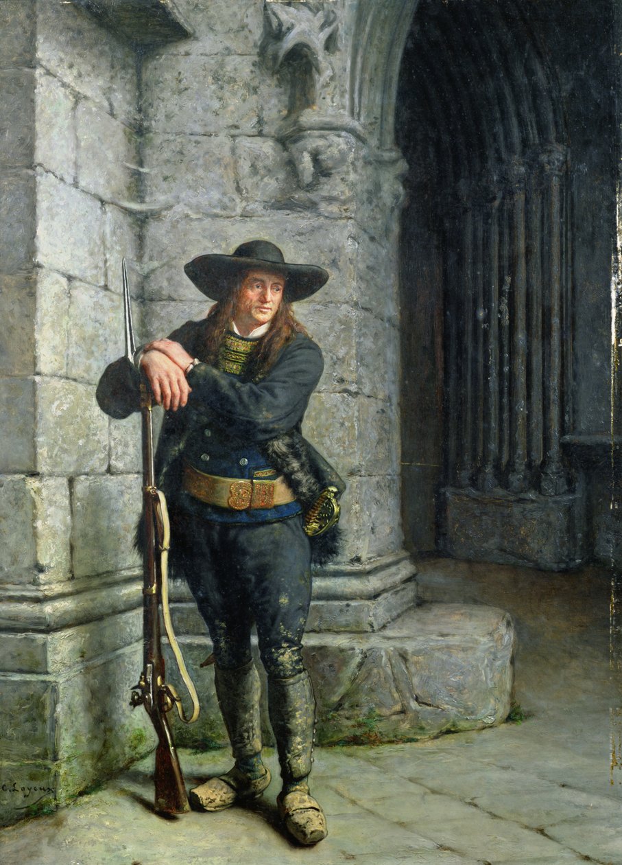 Fegyveres breton őrzi a tornácot alkotó: Charles Loyeux
