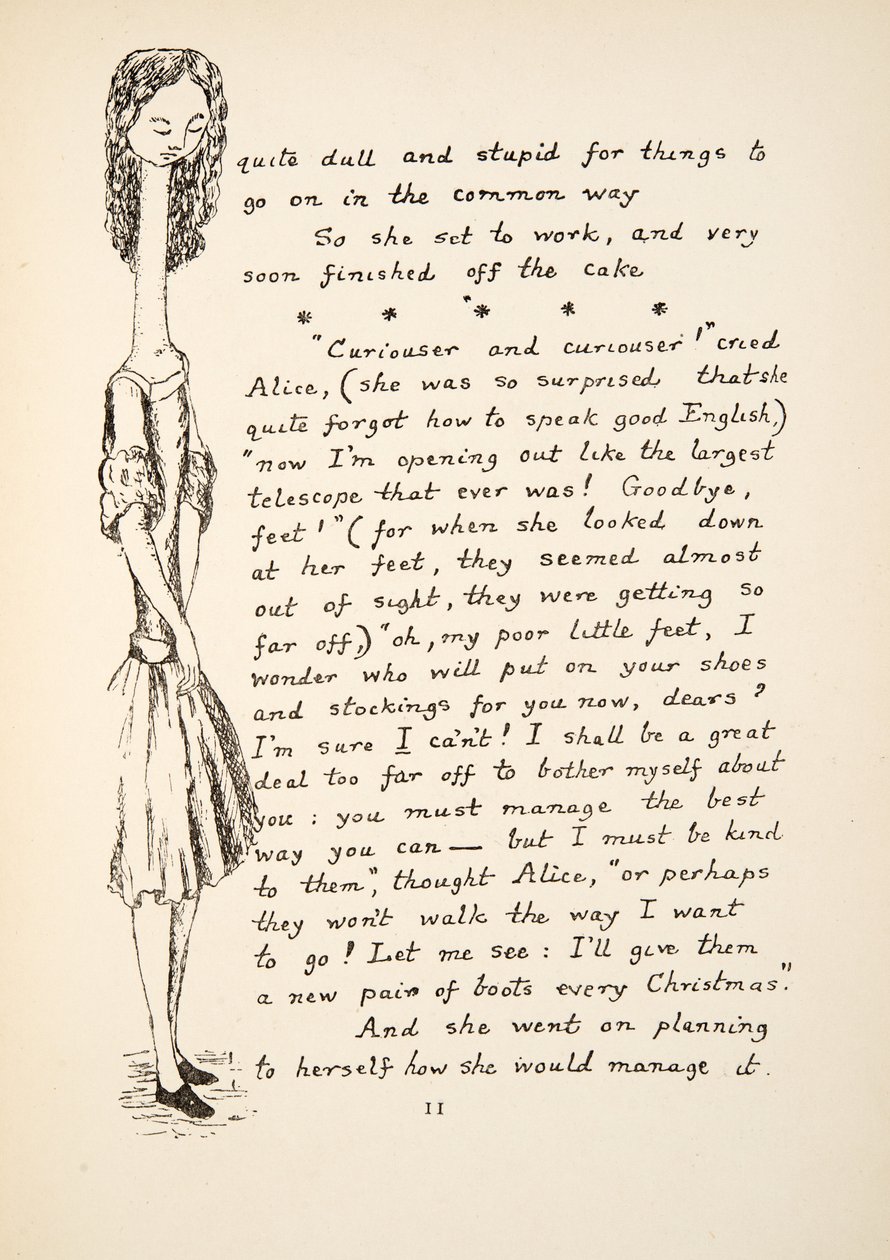 Kíváncsi és kíváncsi, illusztráció Alice Adventures Under Ground, kocsma. 1886 (fax) alkotó: Charles Lutwidge Dodgson