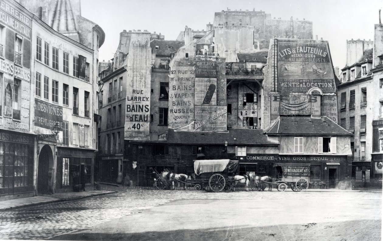 Place Saint-Andre-des-Arts, Párizs, 1858-78 alkotó: Charles Marville
