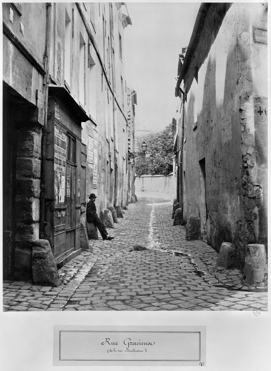 Rue Gracieuse, a rue Daubenton felől, Párizs, 1858-78 alkotó: Charles Marville