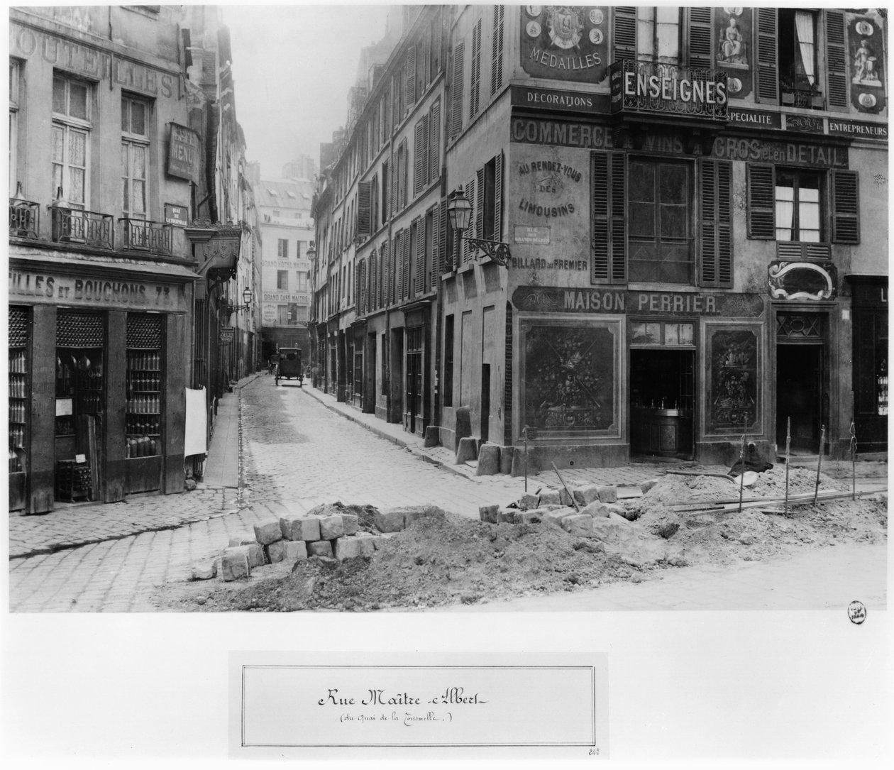 Rue Maitre Albert (a Quai de la Tournelle-ből) Párizs, 1858-78 alkotó: Charles Marville