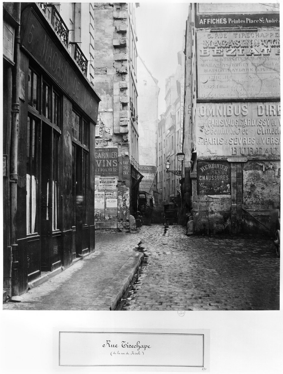 Rue Tirechape, a rue de Rivoli, Párizs, 1858-78 alkotó: Charles Marville