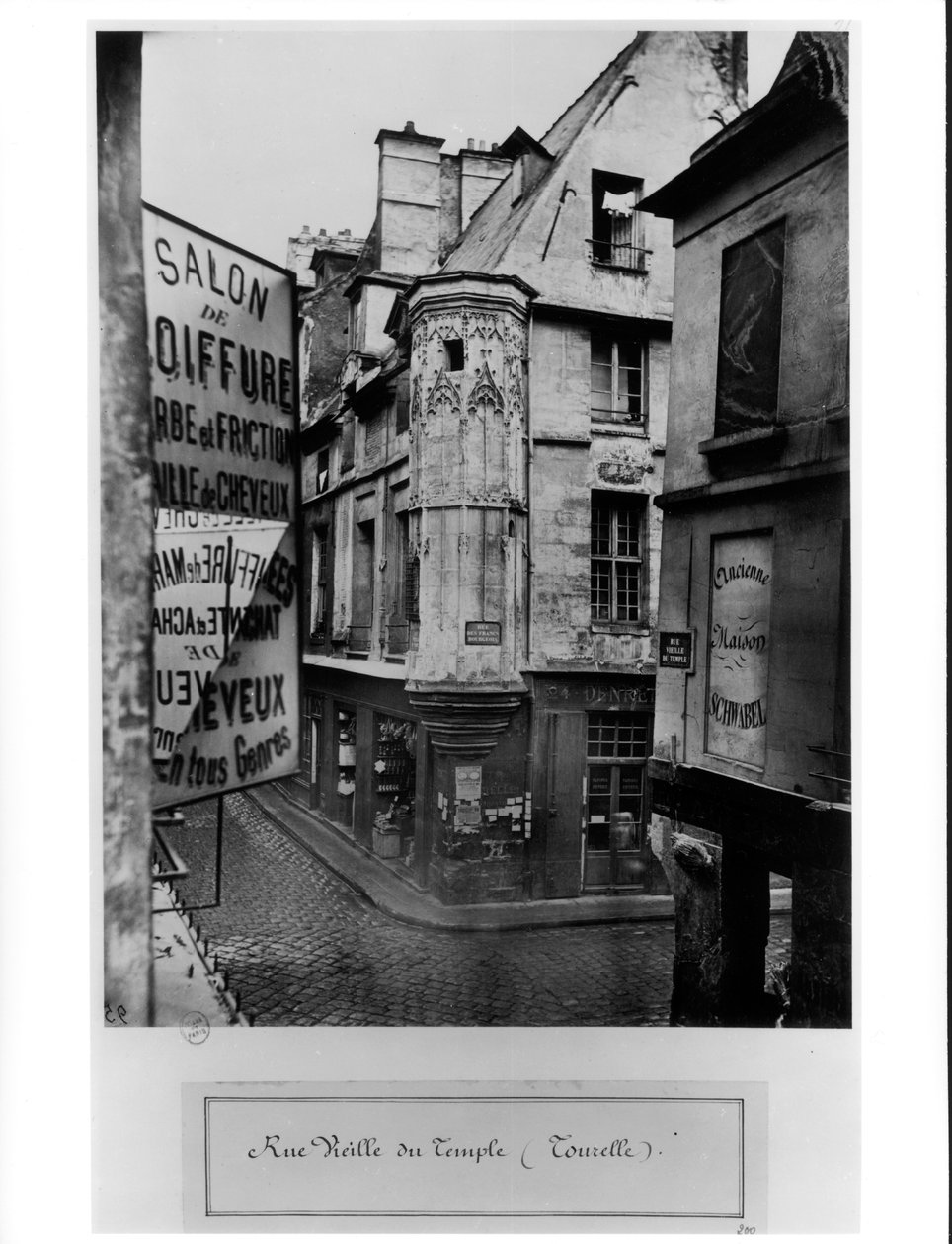 Rue Vieille-du-Temple, Párizs, 1858-78 alkotó: Charles Marville