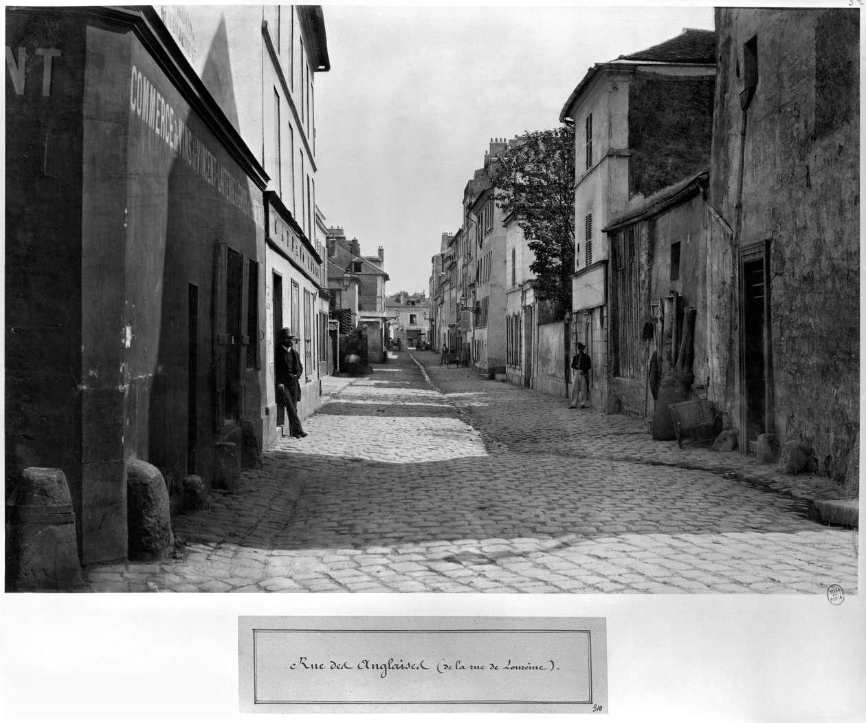 Rue des Anglaises, a rue de Lourcine felől, Párizs, 1858-78 alkotó: Charles Marville