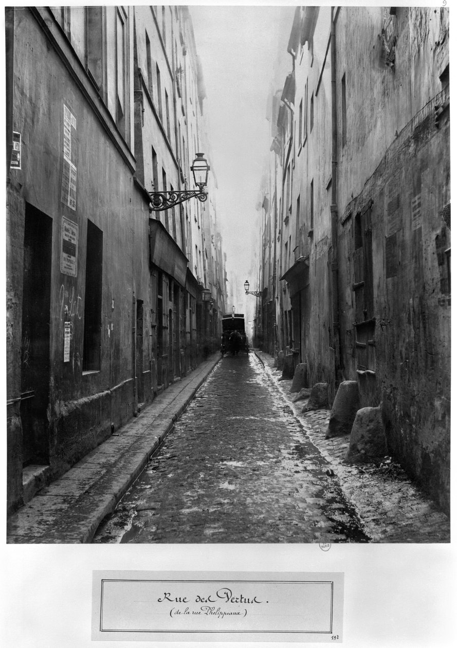 Rue des Vertus, a rue Phelippeaux-ról, Párizs, 1858-78 alkotó: Charles Marville
