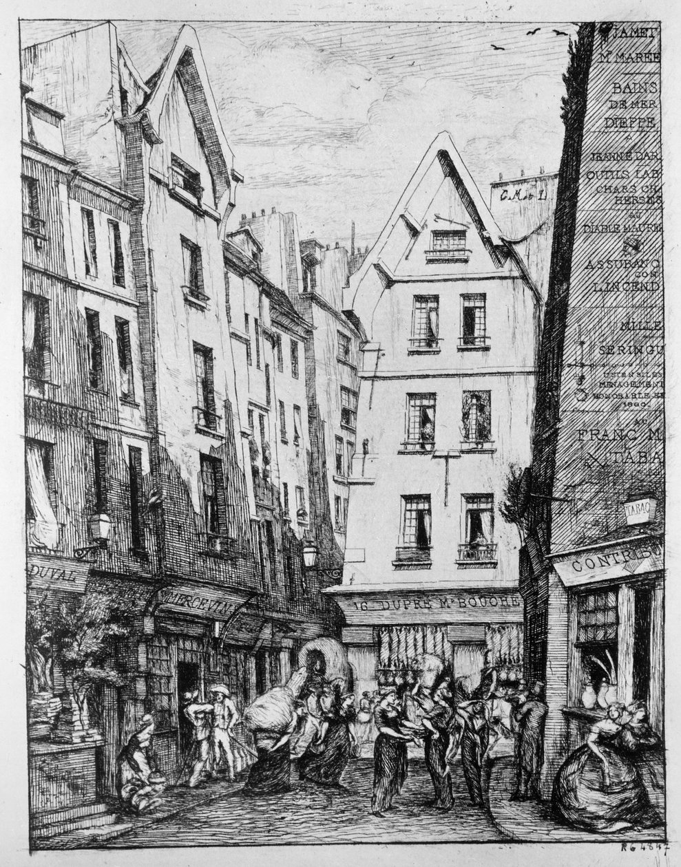 A Pirouette utca, 1860 alkotó: Charles Meryon