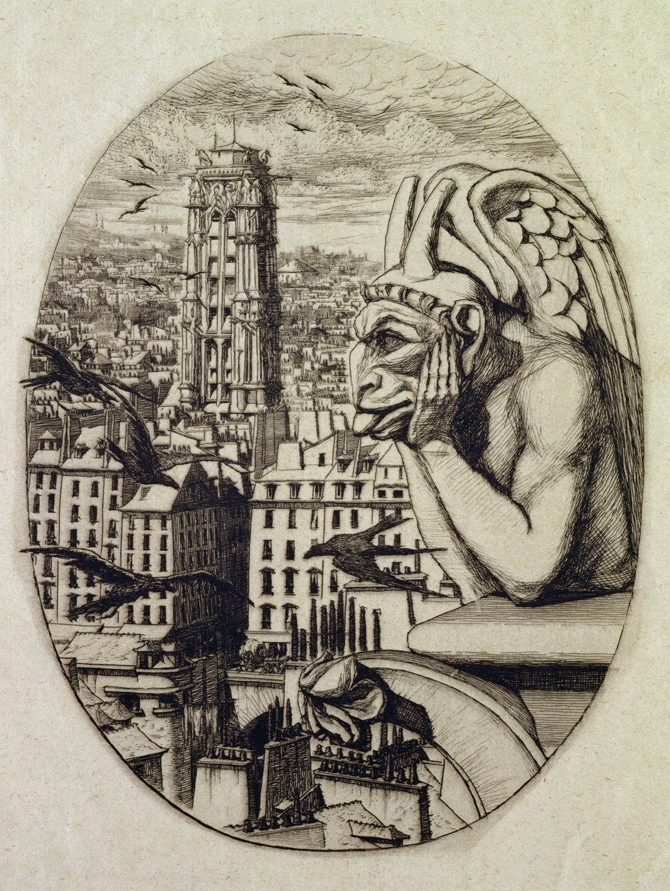 A vámpír (Le Stryge), 1853 alkotó: Charles Meryon