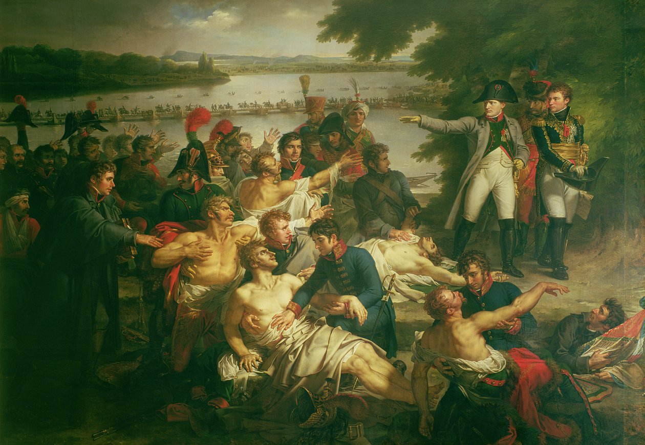Napóleon (1769-1821) visszatérése Lobau szigetére az esslingi csata után, 1809. május 23., 1812. alkotó: Charles Meynier