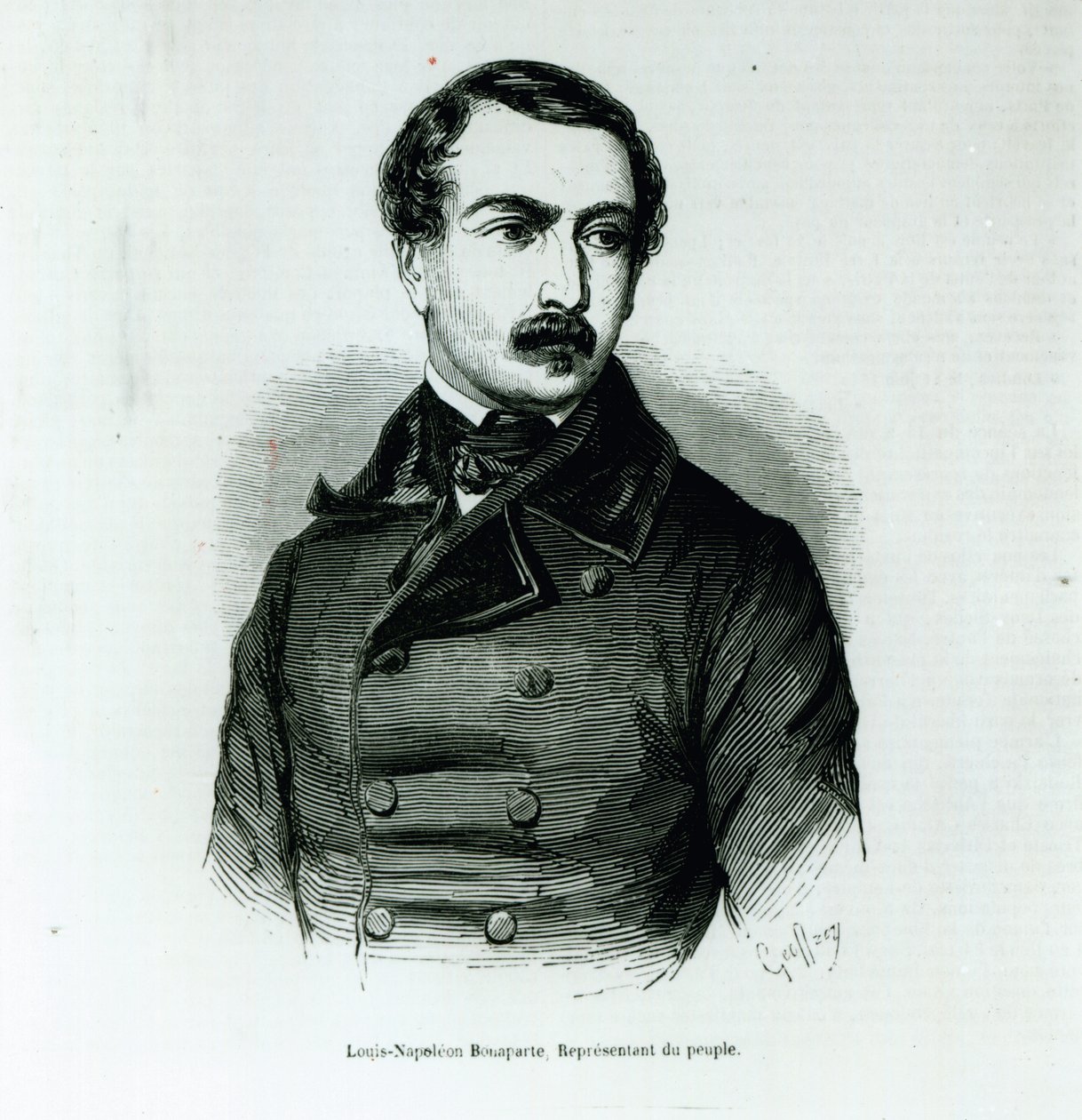 Louis-Napoleon Bonaparte portréja, mint a nép képviselője, 1848 litho) alkotó: Charles Michel Geoffroy