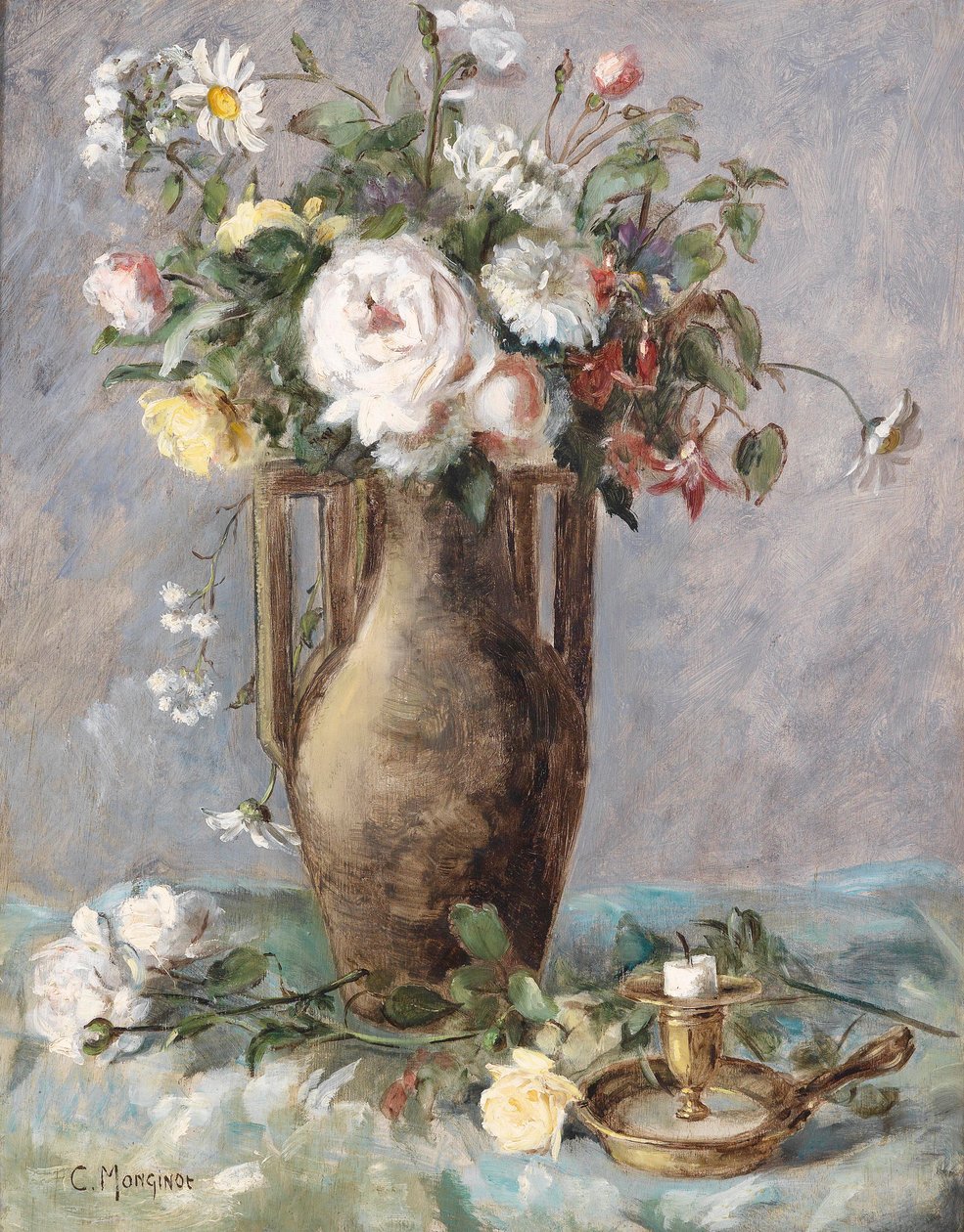 Virágdarab gyertyatartóval alkotó: Charles Monginot