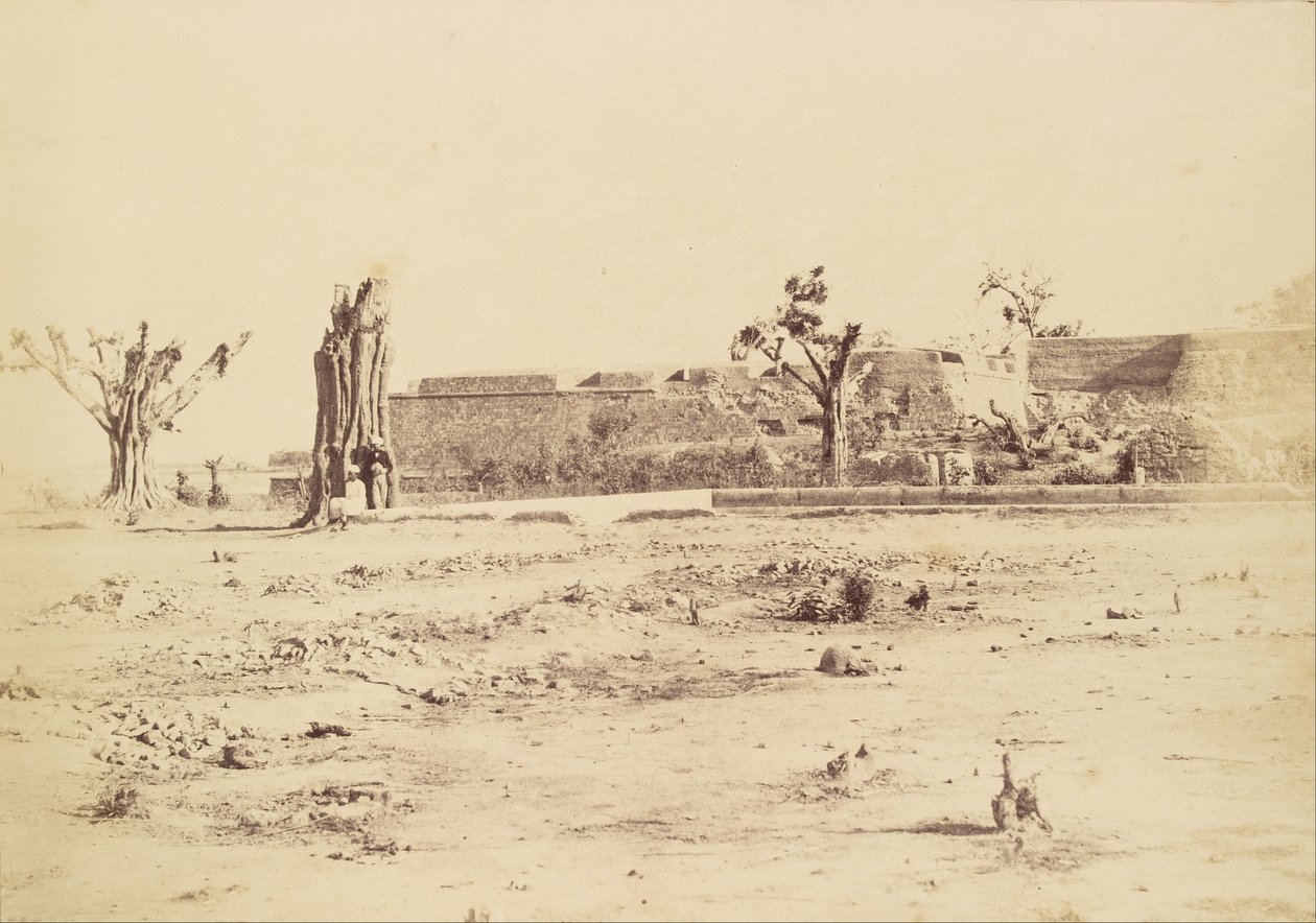(Kopár táj egy ismeretlen erőddel, Delhi) alkotó: Charles Moravia