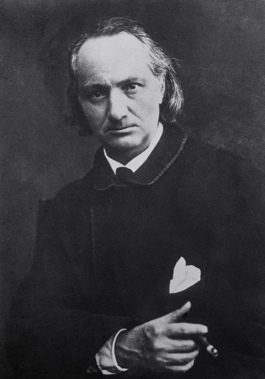 Charles Baudelaire (1821-67) szivarral, 1864 (bw fotó) alkotó: Charles Neyt