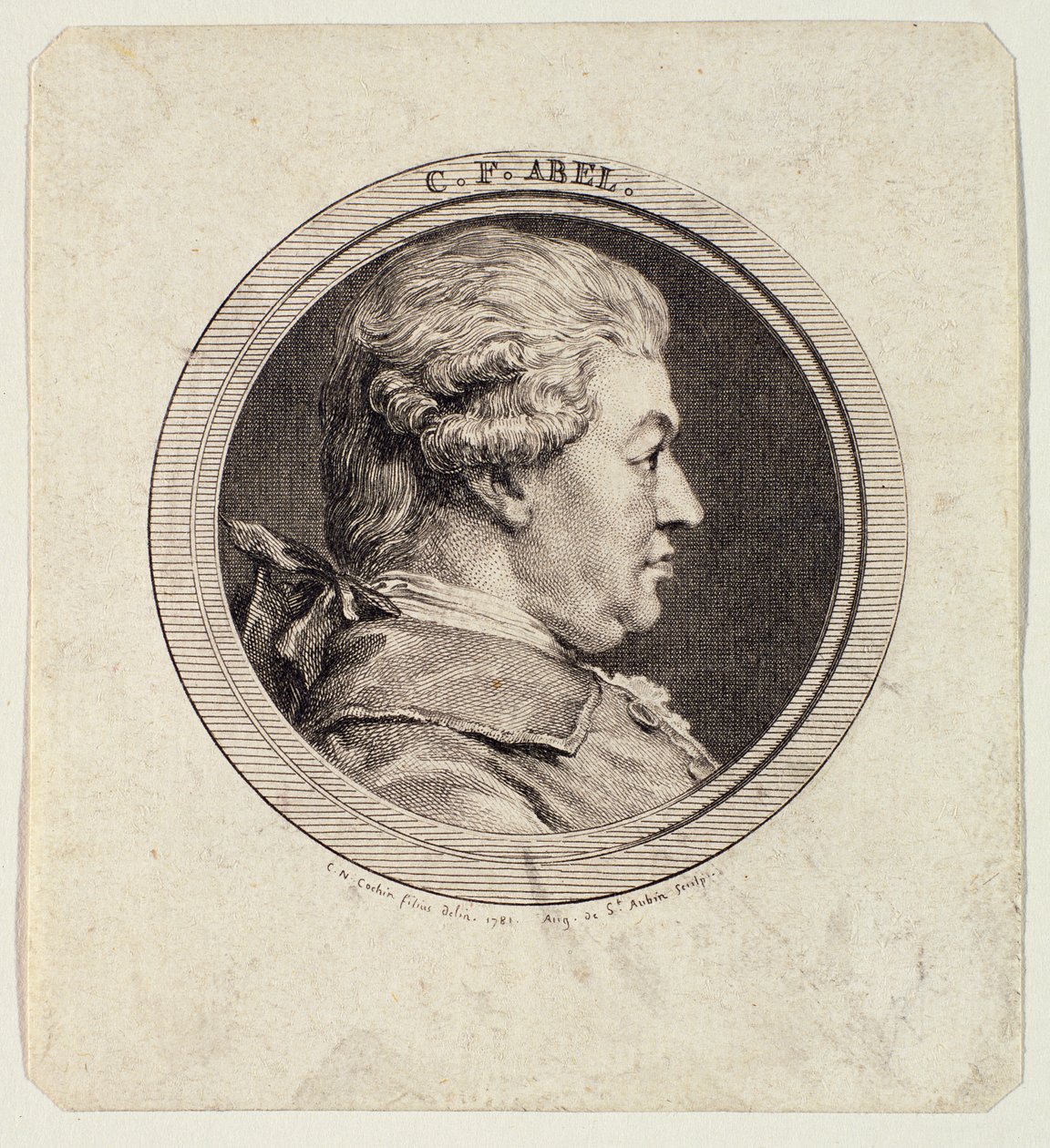 Carl Friedrich Abel (1723-87) Augustin de Saint-Aubin (1736-1807) metszete 1781 alkotó: Charles Nicolas II Cochin